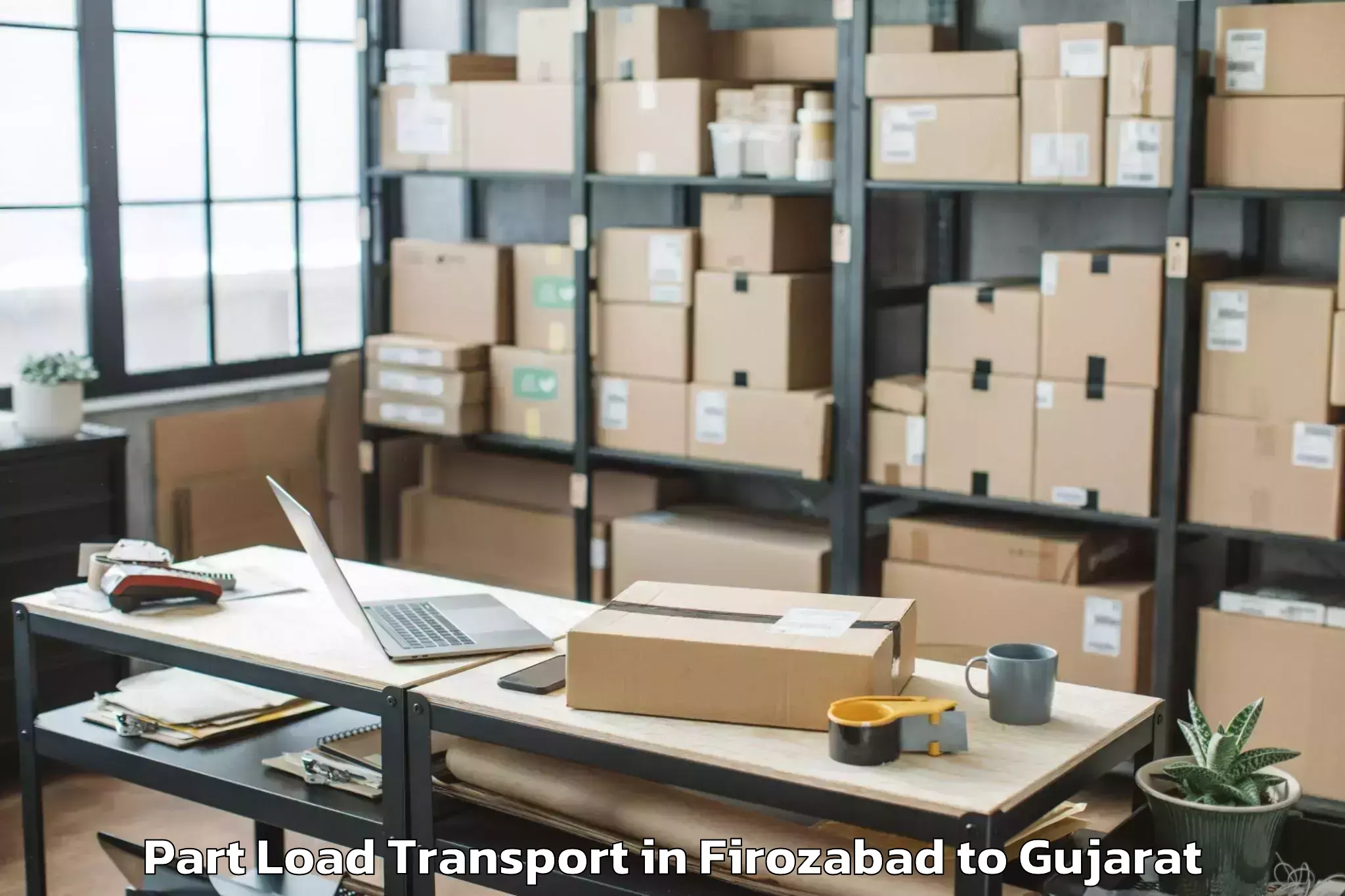 Professional Firozabad to Ankleshwar Part Load Transport